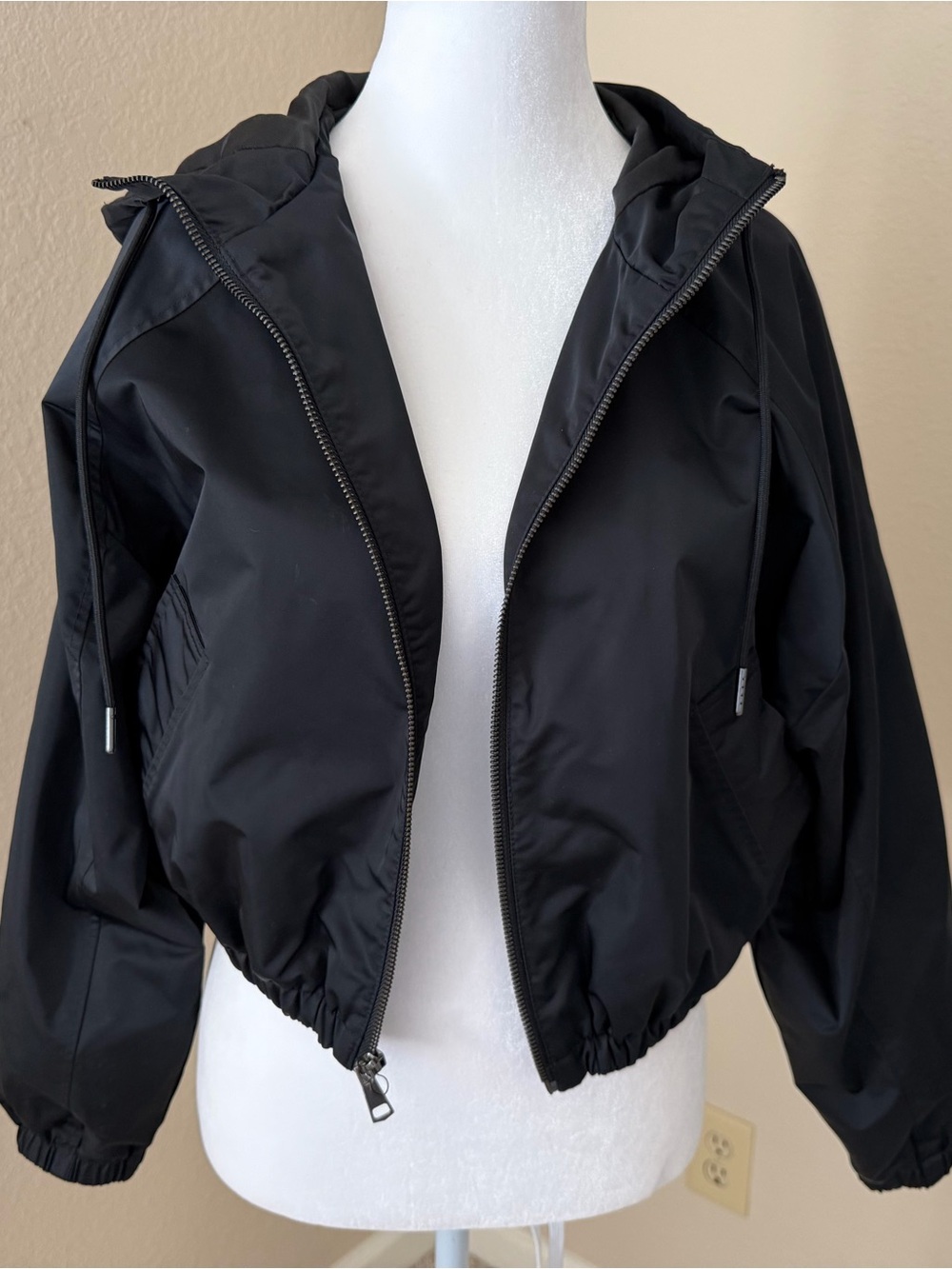 YPB Black Hooded Women's Bomber Jacket